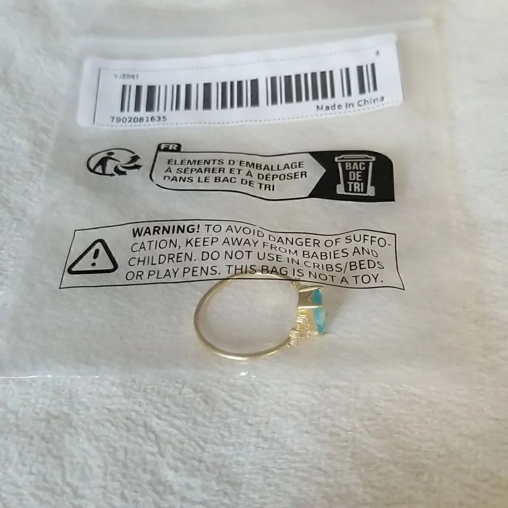 Rectangular size 8 ring ocean blue - Picture 10 of 10